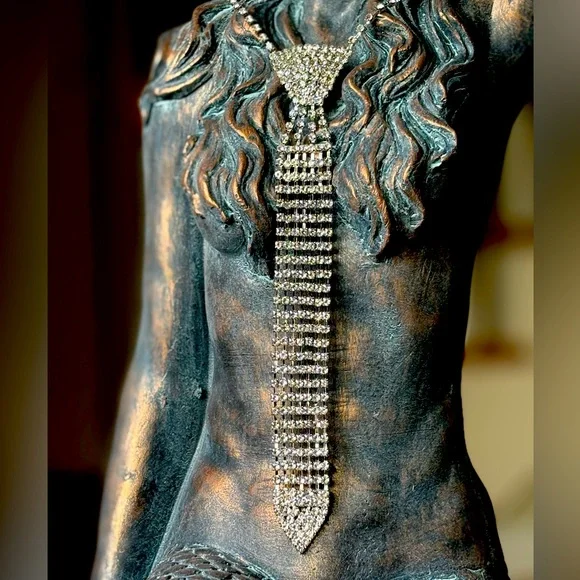 Rhinestone Necktie Necklace - Picture 2 of 5